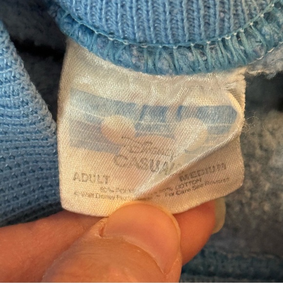 Vintage 80s Disney Casuals Mickey Mouse Crewneck Sweatshirt Size M Light Blue - Picture 4 of 7